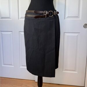 Ralph Lauren straight Grey Belted Women's Skirt
